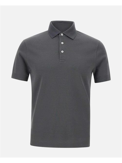KNITTED POLO SHIRT HERNO | JPL00125U.520599460 GRIGIO SCURO